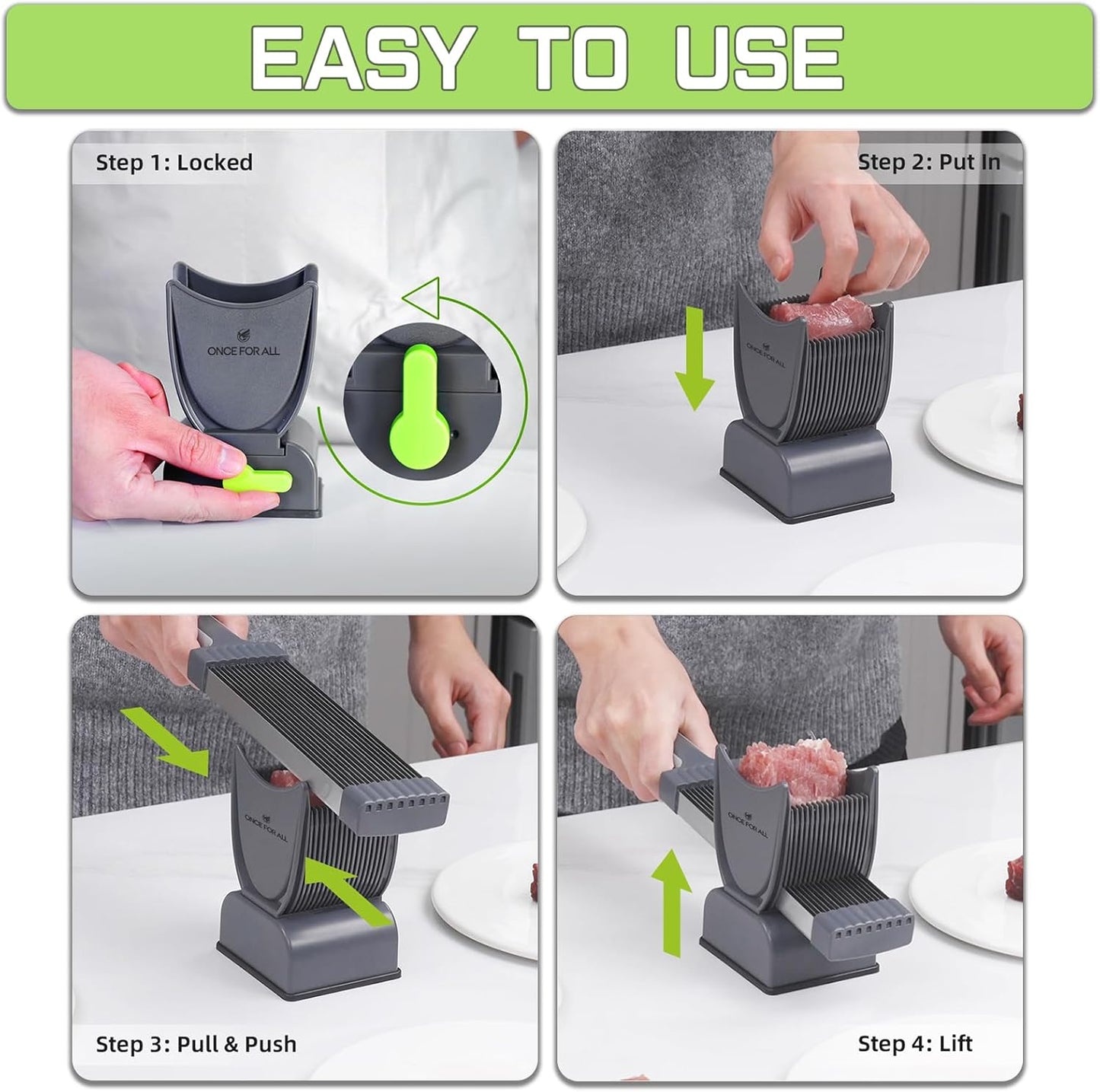 Fresh Meat Slicer & Cleaver Knife Set for Slicing and Shredding