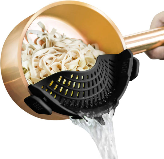 Clip-On Silicone Strainer for Pots and Pans