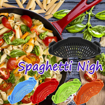 مصفاة سيليكون قابلة للتثبيت على الأواني والمقالي