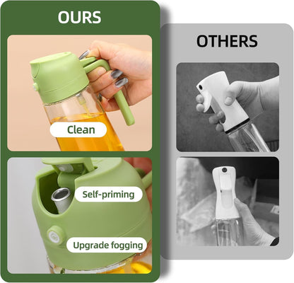 16oz Glass Oil Sprayer & Dispenser 2-in-1 for Cooking