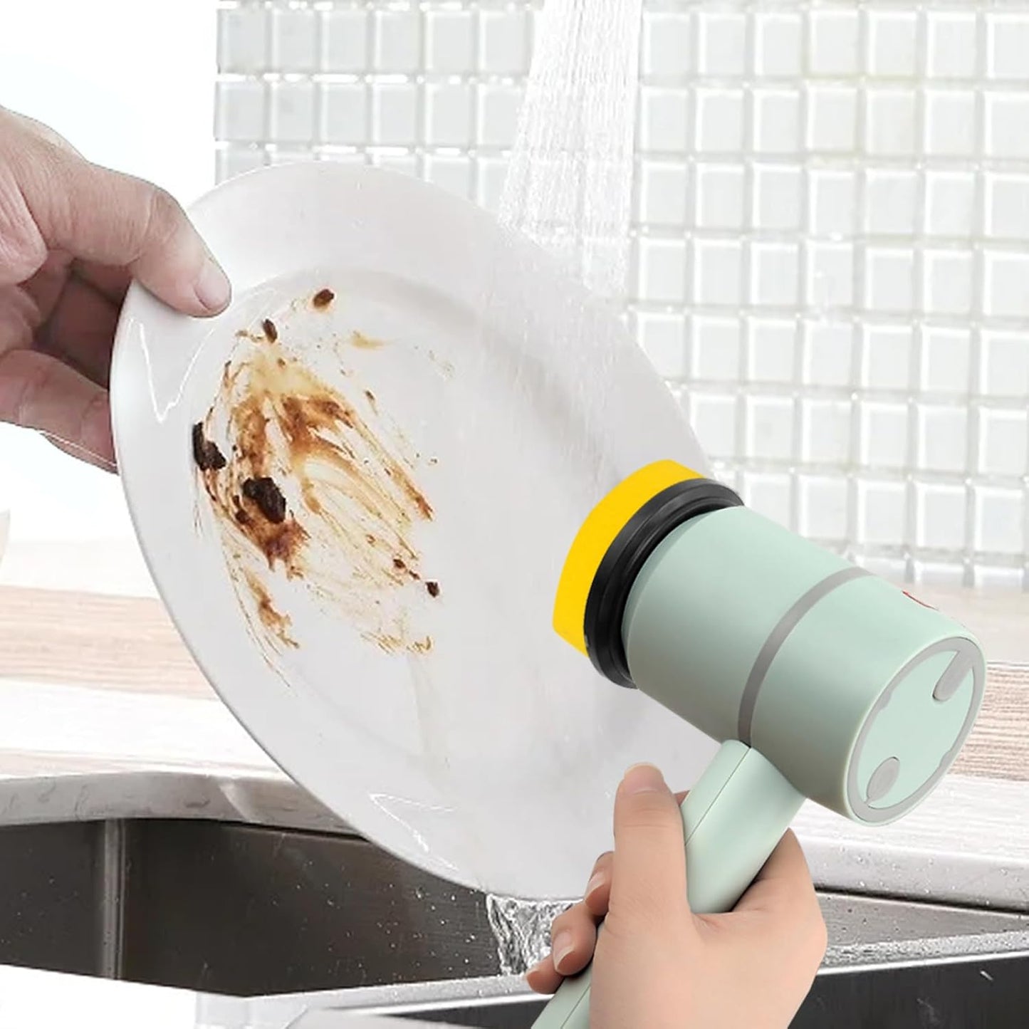 Electric Dish Scrubber – USB Rechargeable Cleaning Brush