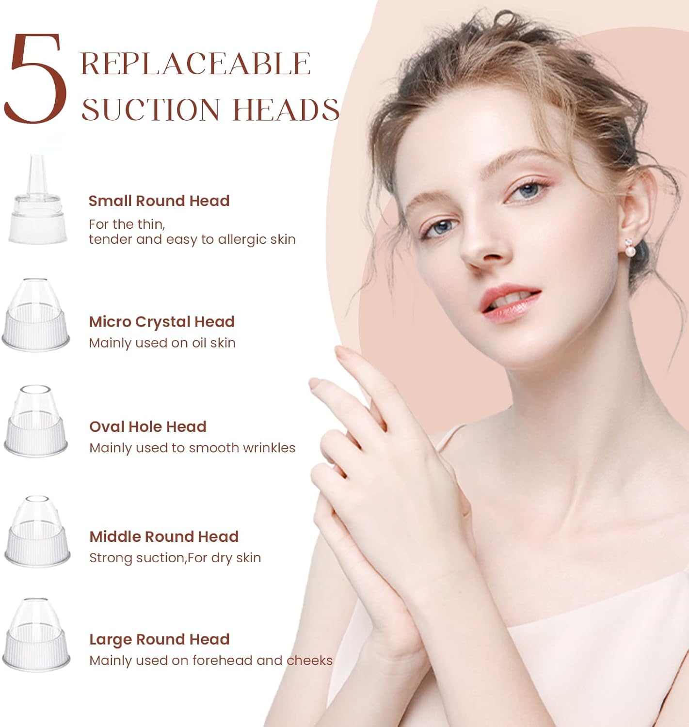 Blackhead Remover Pore Vacuum,Facial Pore Cleaner-5 Suction Power,5 Probes,USB Rechargeable Blackhead Vacuum Kit Electric Acne Extractor Tool for Adult
