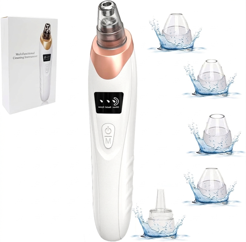 Blackhead Remover Pore Vacuum,Facial Pore Cleaner-5 Suction Power,5 Probes,USB Rechargeable Blackhead Vacuum Kit Electric Acne Extractor Tool for Adult