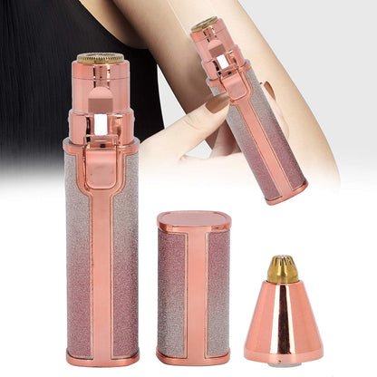 Eyebrow & Facial Hair Removal for Women, 2 in 1 Rechargeable Nose Hair & Eyebrow Trimmer, Portable Shaver with LED Light, Painless Facial Hair Trimmer for Eyebrows Lips